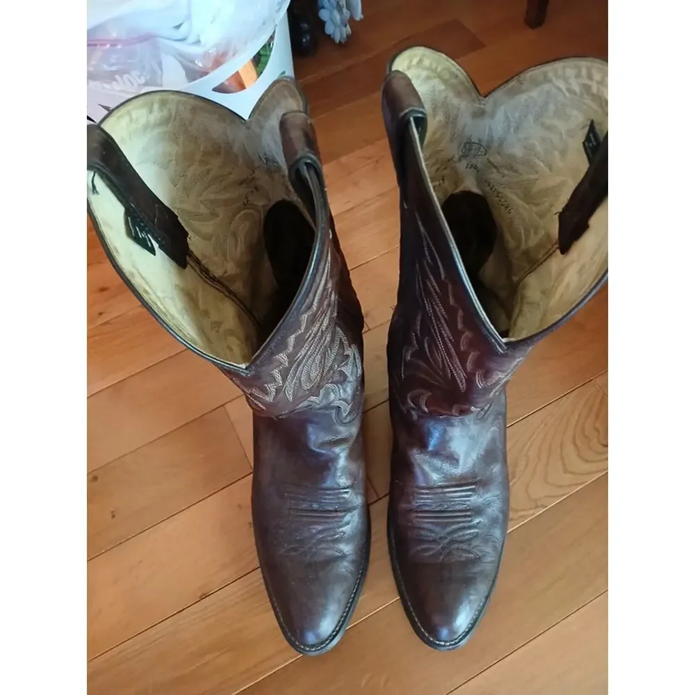 Justin Boots Men's Marbled Deerlite 1564 Brown Cowboy Western Boot 12EE